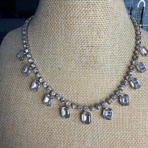 Joseph Wiesner NY Silver Tone Crystal Necklace